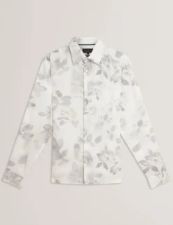 Photograhic Leaf Print Regular Fit Shirt