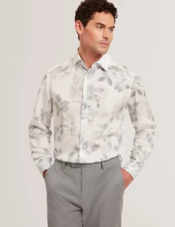 Photograhic Leaf Print Regular Fit Shirt
