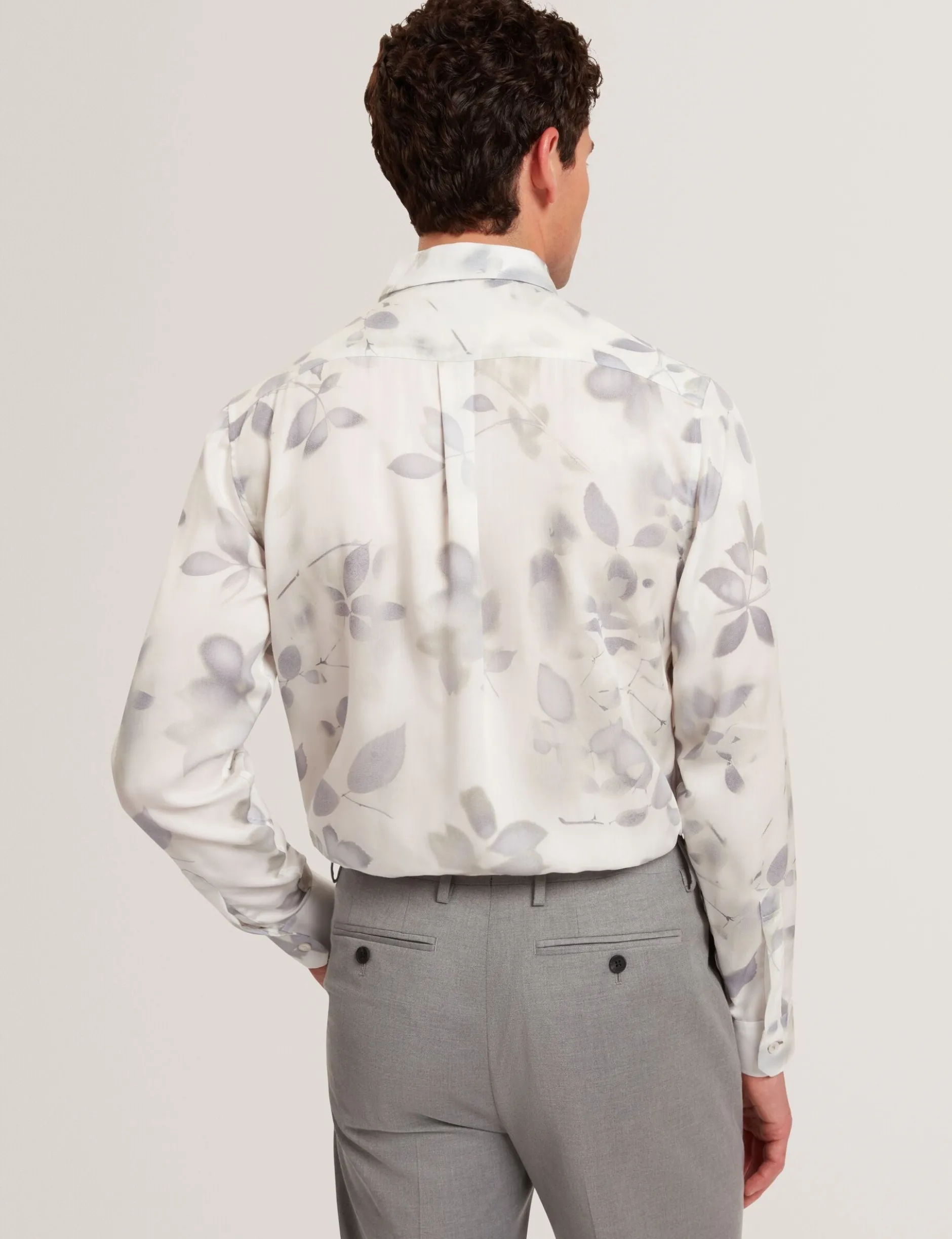 Photograhic Leaf Print Regular Fit Shirt