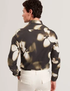 Photographic Floral Print Long Sleeve Shirt