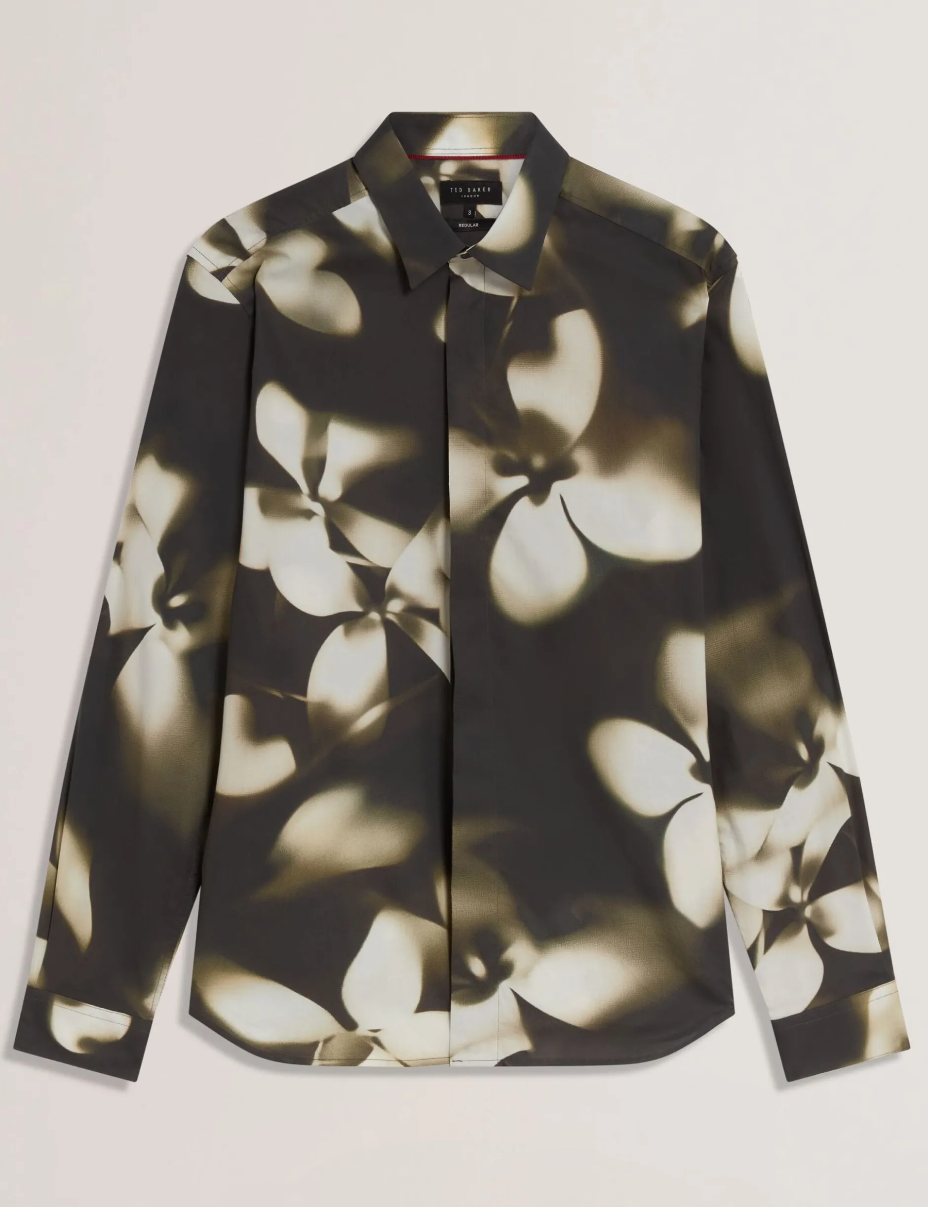 Photographic Floral Print Long Sleeve Shirt