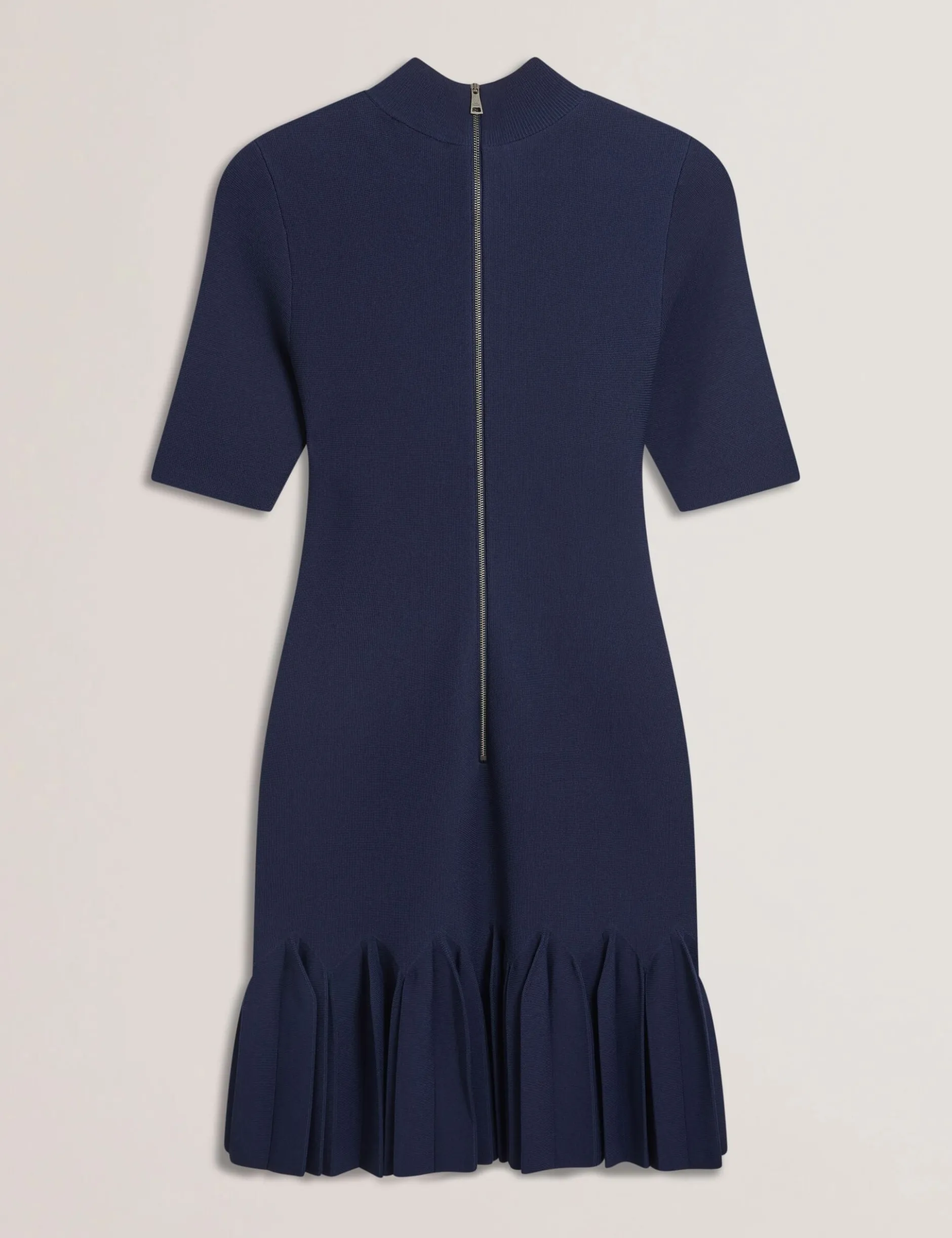 Pleated Hem Bodycon Knit Mini Dress