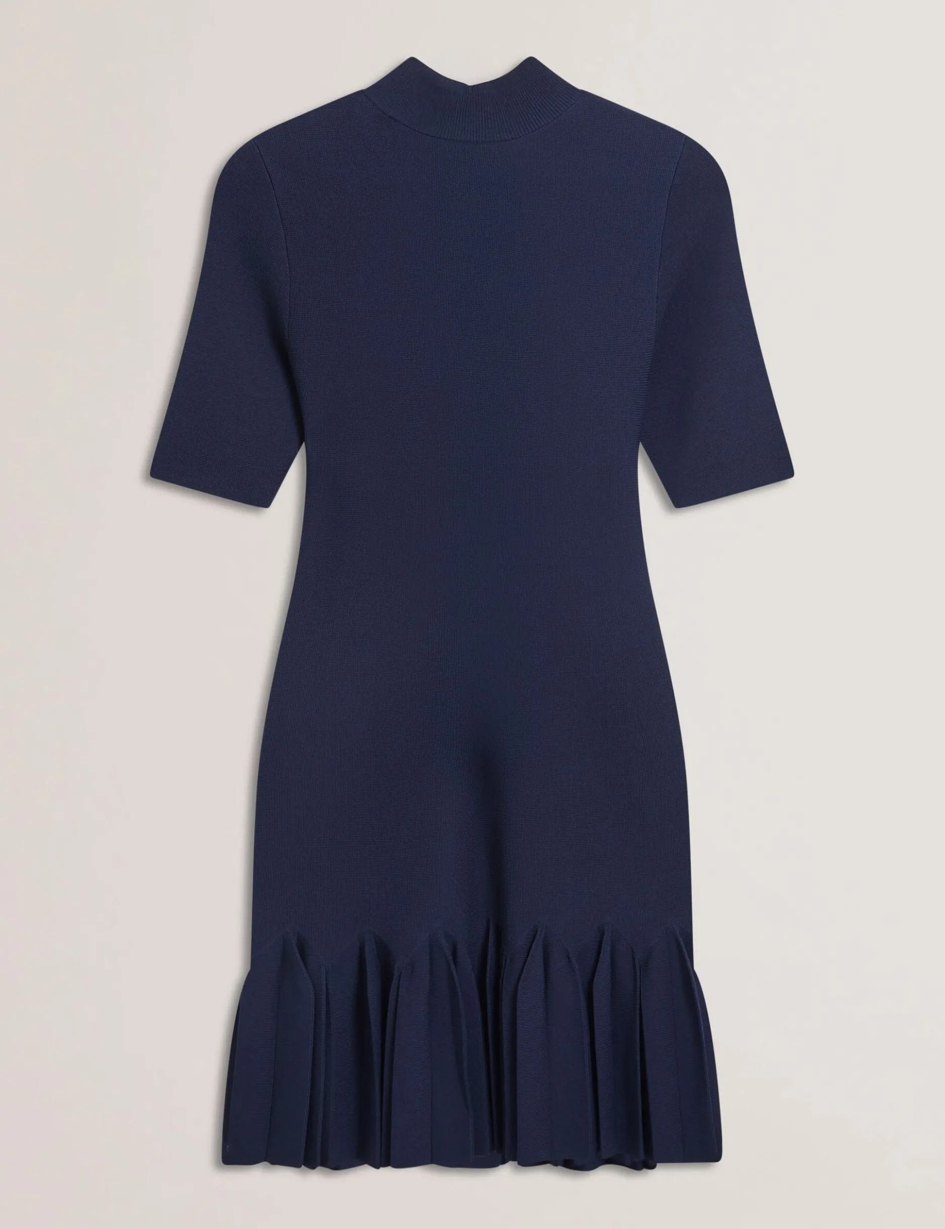 Pleated Hem Bodycon Knit Mini Dress
