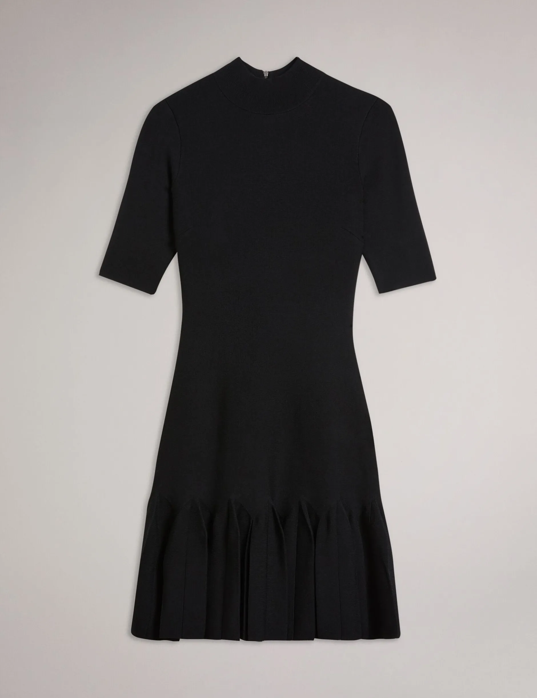 Pleated Hem Bodycon Knit Mini Dress