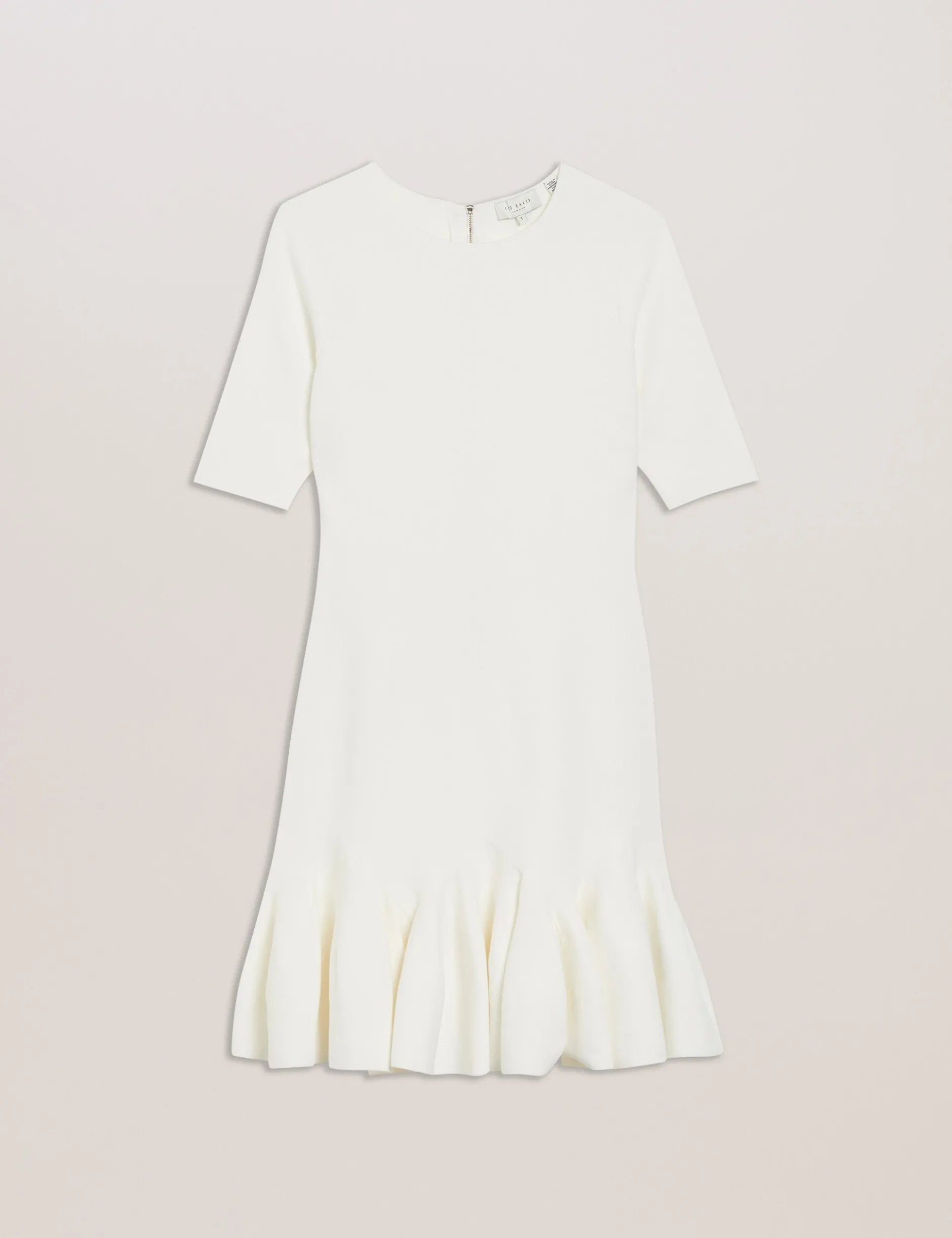 Pleated Hem Knitted Bodycon Mini Dress