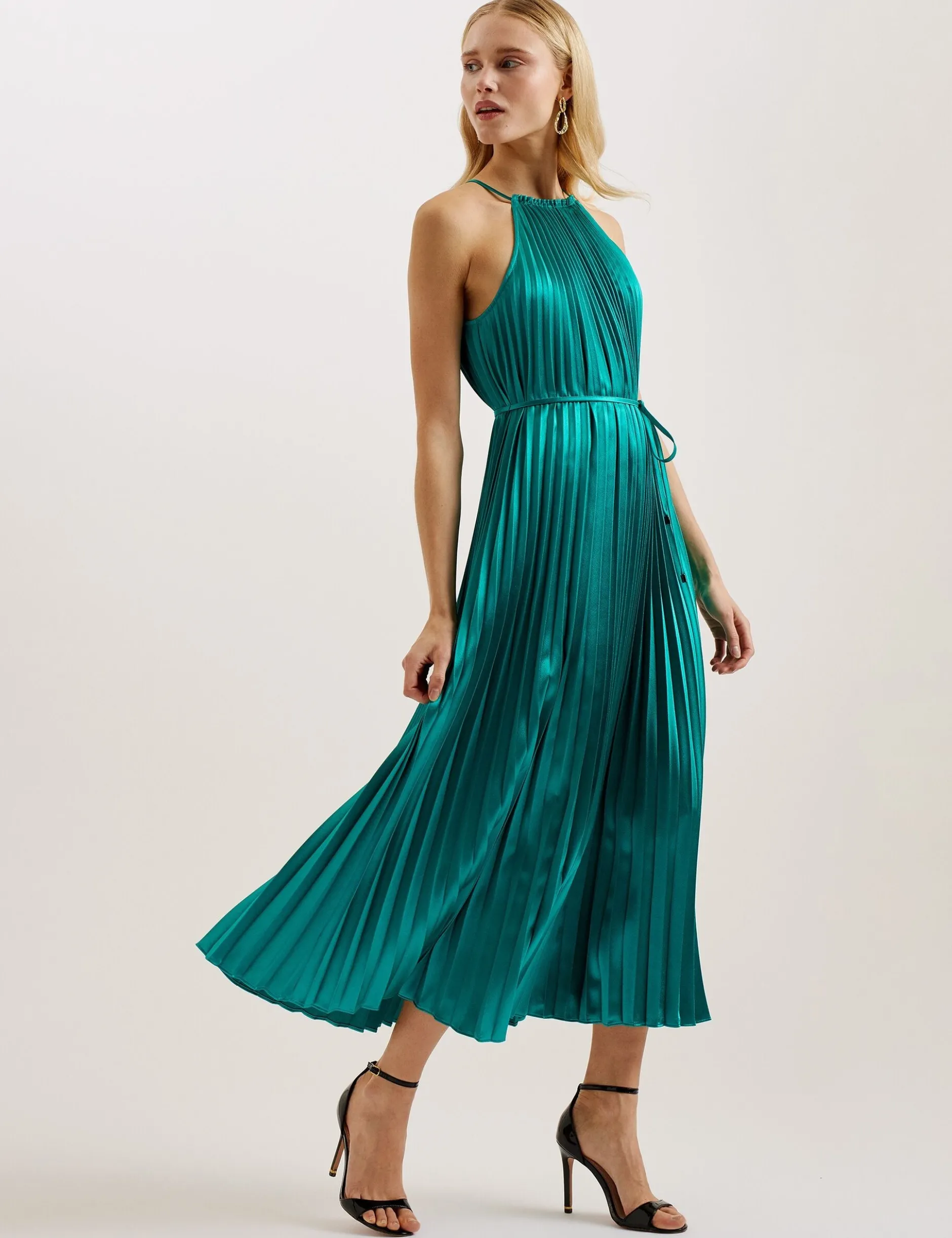 Pleated Midi Dress