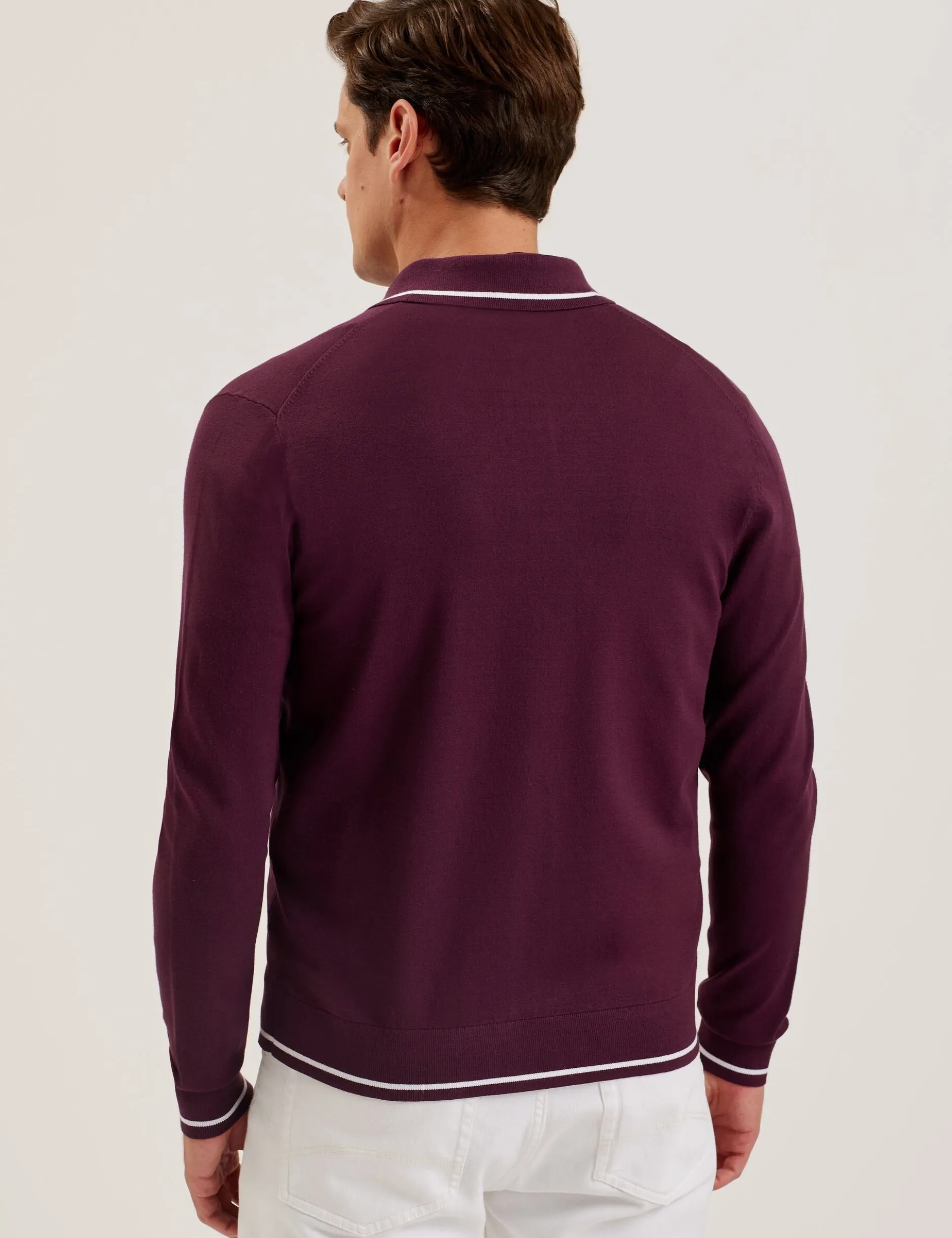 Pointelle Diamond Knitted Long Sleeve Shirt