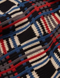 Pure Cotton Patchwork Knit Zip Jacket