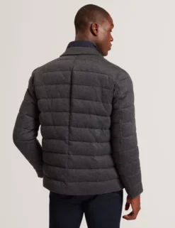 Quilted Blazer With High Neck Liner