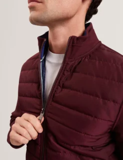 Quilted Front Zip-Through Knit Jacket