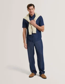Regular Fit Chambray Short Sleeve Shirt