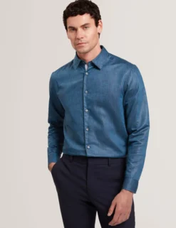 Regular Fit Cotton Linen Long Sleeve Shirt