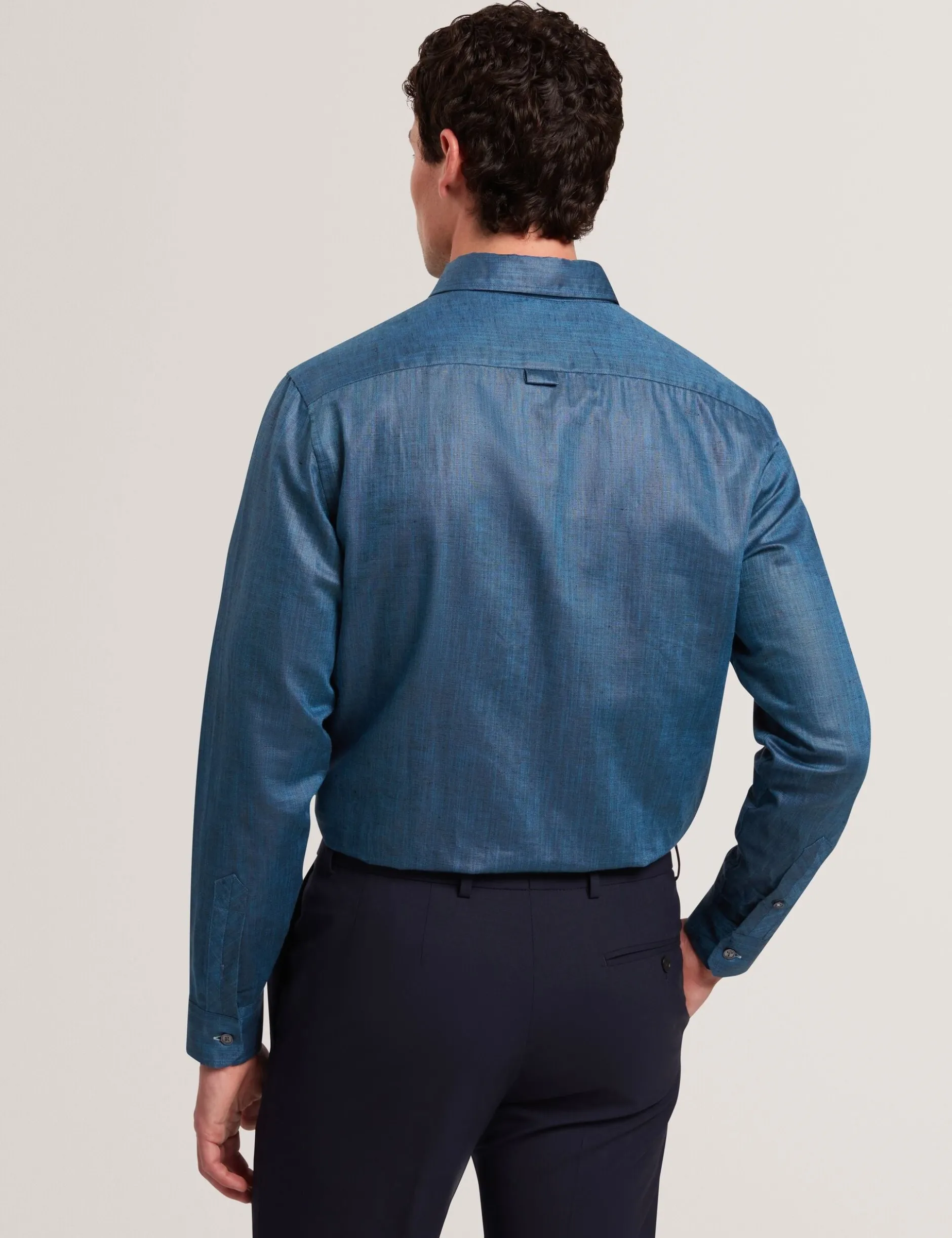 Regular Fit Cotton Linen Long Sleeve Shirt