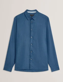 Regular Fit Cotton Linen Long Sleeve Shirt