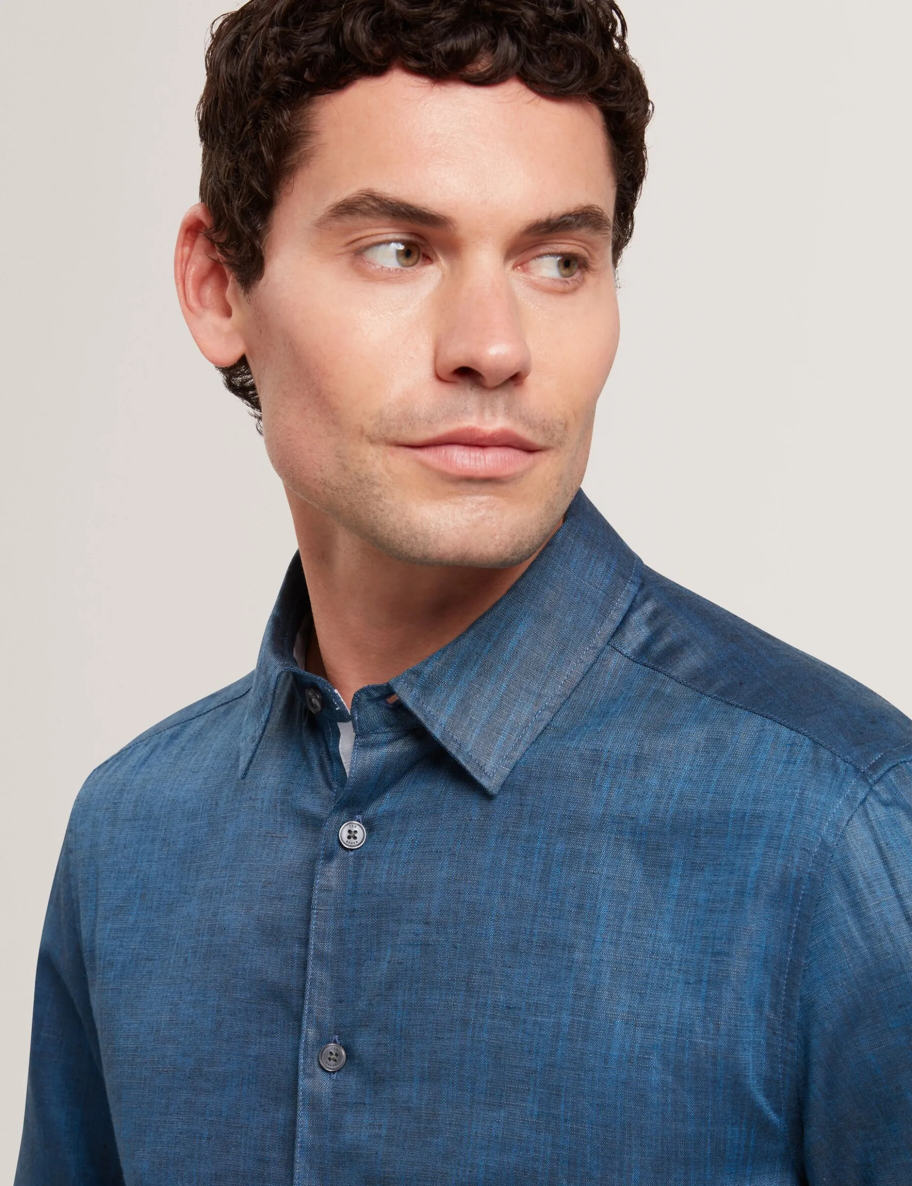 Regular Fit Cotton Linen Long Sleeve Shirt