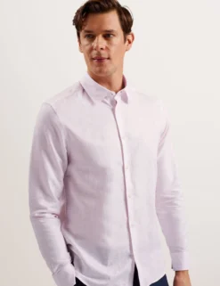 Regular Fit Cotton Linen Long Sleeve Shirt