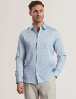 Regular Fit Geometric Pure Cotton Shirt