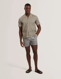 Relaxed Fit Painted Geo Print Shirt