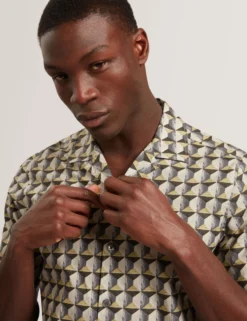 Relaxed Fit Painted Geo Print Shirt