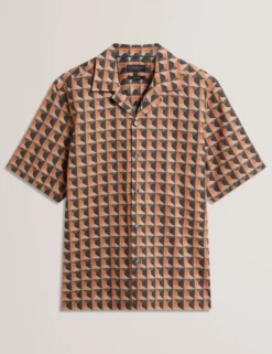 Relaxed Fit Painted Geo Print Shirt
