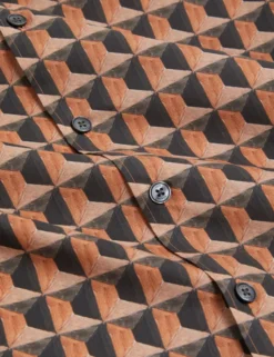 Relaxed Fit Painted Geo Print Shirt