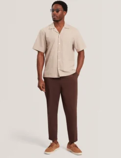 Relaxed Geo Stitch Short Sleeve Shirt