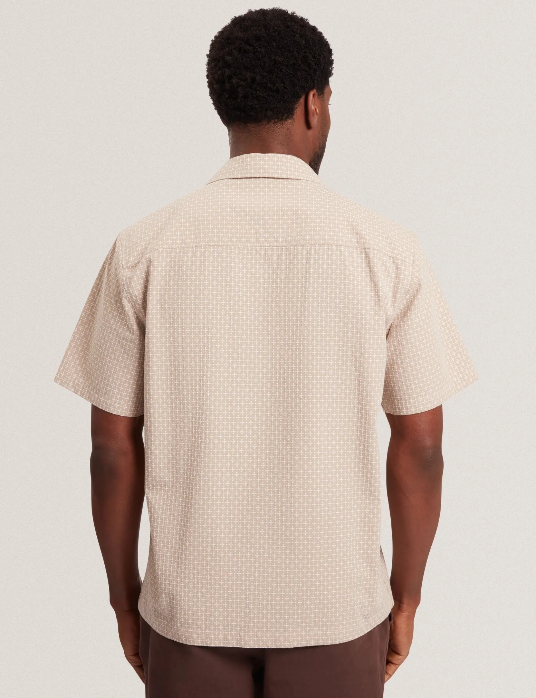 Relaxed Geo Stitch Short Sleeve Shirt