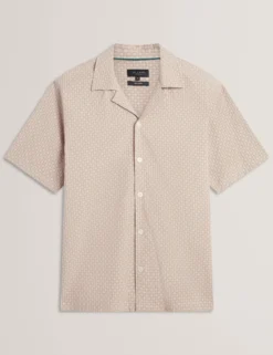 Relaxed Geo Stitch Short Sleeve Shirt