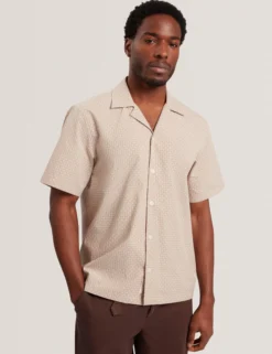 Relaxed Geo Stitch Short Sleeve Shirt