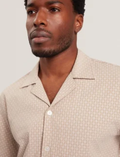 Relaxed Geo Stitch Short Sleeve Shirt