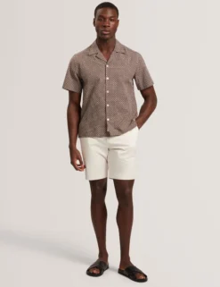 Relaxed Geo Stitch Short Sleeve Shirt