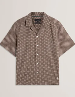 Relaxed Geo Stitch Short Sleeve Shirt