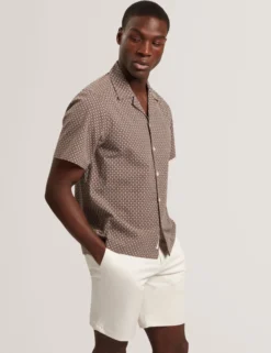 Relaxed Geo Stitch Short Sleeve Shirt