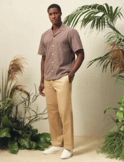 Relaxed Geo Stitch Short Sleeve Shirt