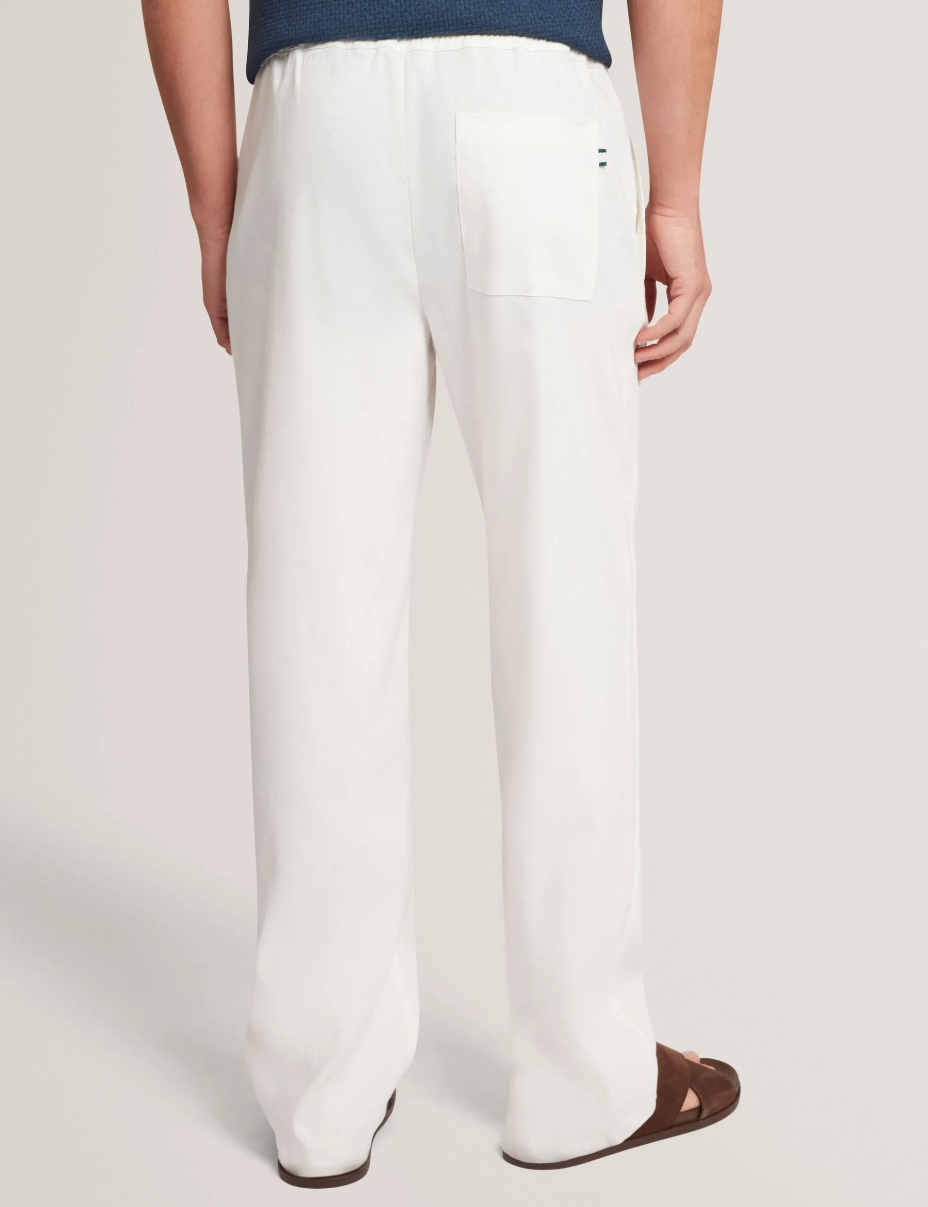 Relaxed Linen Blend Elasticated Trousers