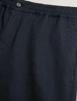 Relaxed Linen Blend Elasticated Shorts