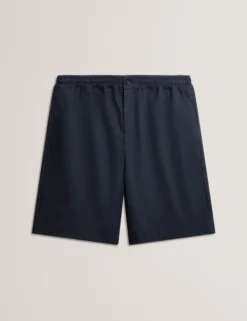 Relaxed Linen Blend Elasticated Shorts