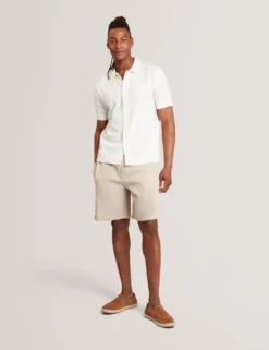 Relaxed Linen Blend Elasticated Shorts