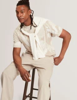 Relaxed Linen Blend Elasticated Trousers