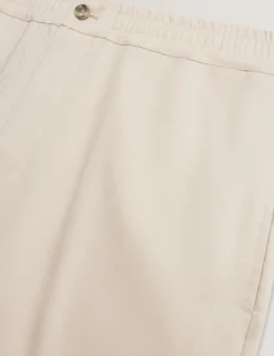Relaxed Linen Blend Elasticated Trousers