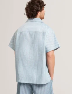 Relaxed Mixed Stripe Linen Blend Shirt
