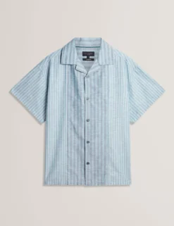Relaxed Mixed Stripe Linen Blend Shirt
