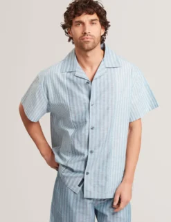 Relaxed Mixed Stripe Linen Blend Shirt