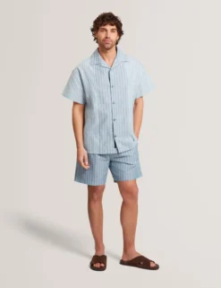 Relaxed Mixed Stripe Linen Blend Shirt