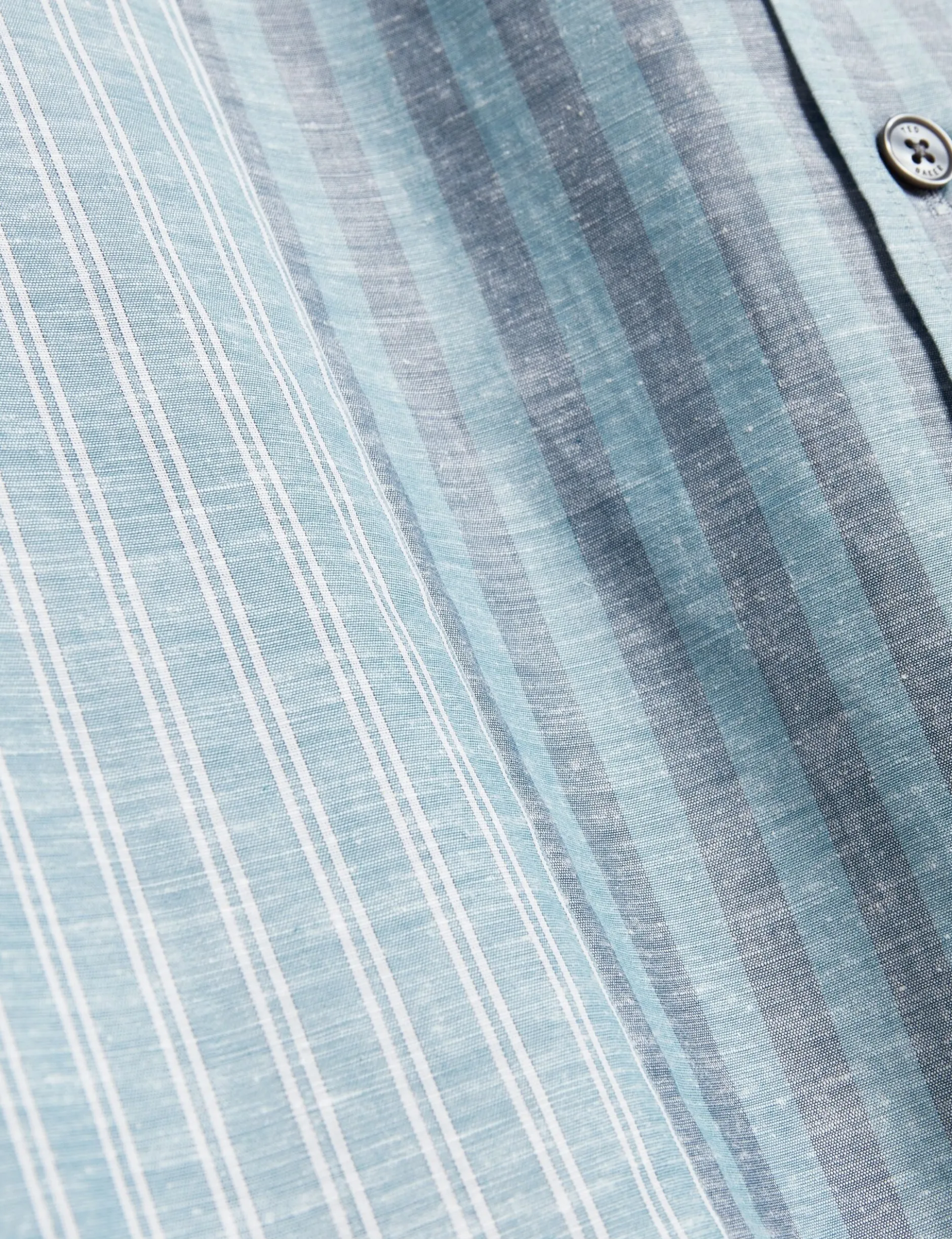 Relaxed Mixed Stripe Linen Blend Shirt