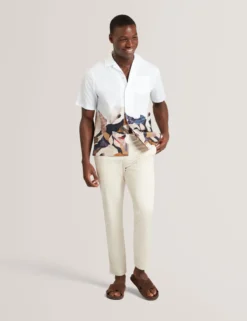 Relaxed Printed Hem Cotton Resort Shirt