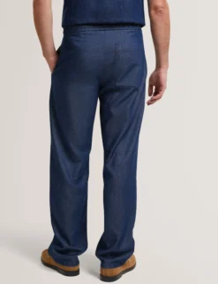 Relaxed Pull-On Chambray Pants
