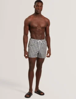 Retro Geo Drawstring Swim Shorts