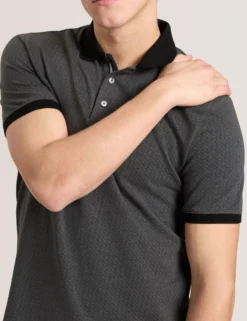 Ribbed Button Up Polo