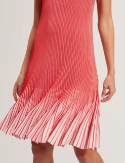 Ribbed Knit Flippy Hem Mini Dress